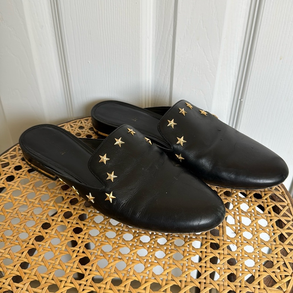 Michael Kors - gold studded black mules